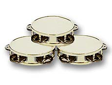 3.5" Metallic Silver Mini Tambourines