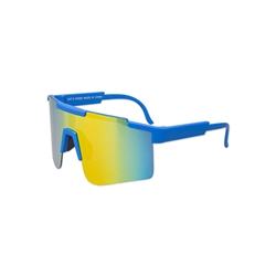 S53209 - Blue Sports Glasses w/Mirror Lens