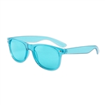 S53224 - Aqua Lens/Frame Translucent Sunglasses