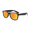 S53235 - Black Iconic Sunglasses w/Orange Mirror Lens