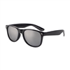 S53238 - Black Iconic Sunglasses w/Silver Mirror Lens