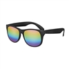 S53240 - Classic Black Sunglasses w/Rianbow Mirror Lens