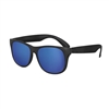 S53241 - Classic Black Sunglasses w/Purple Mirror Lens