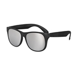 S53242 - Classic Black Sunglasses w/Silver Mirror Lens