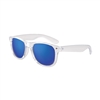 S53245 - Clear Iconic Sunglasses w/Blue Mirror Lens