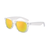 S53246 - Clear Iconic Sunglasses w/Orange Mirror Lens