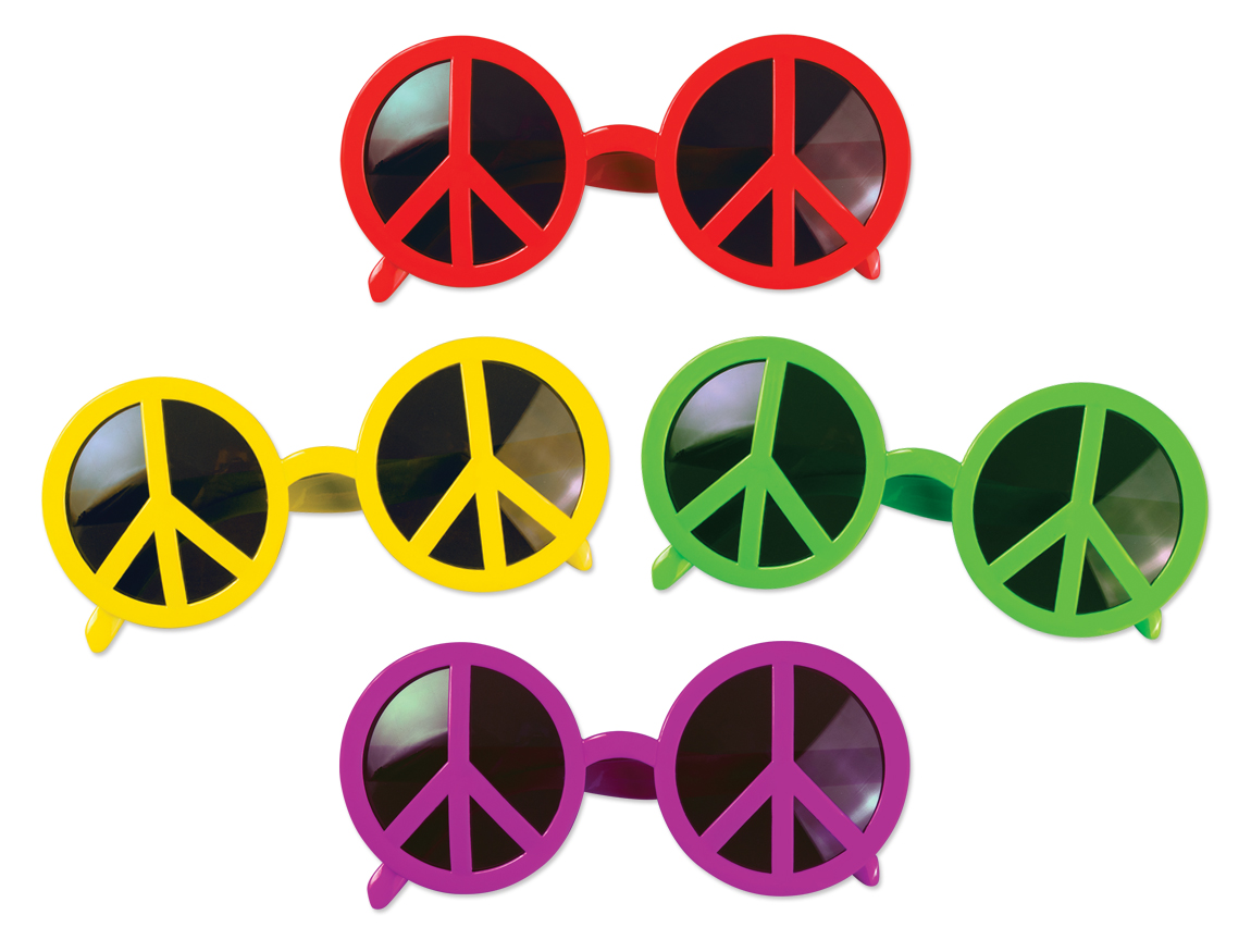 Neon Peace Sign Glasses